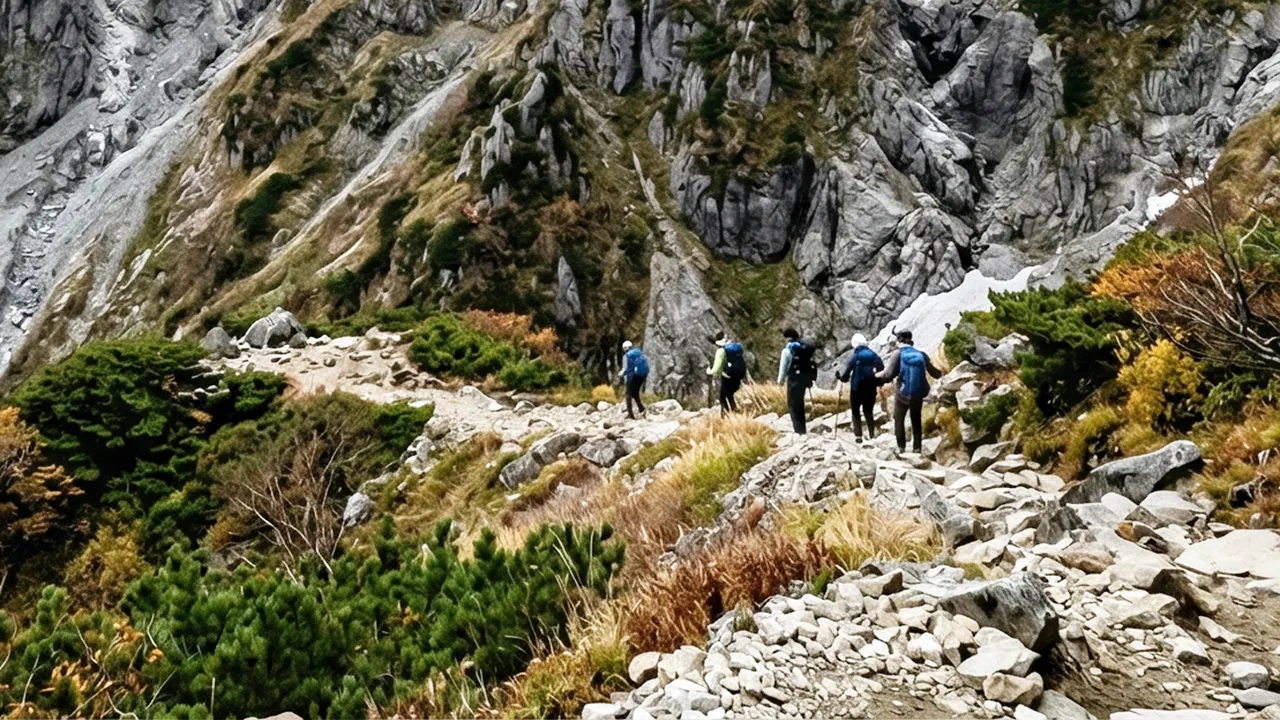 大山北壁の圧倒的な岩肌