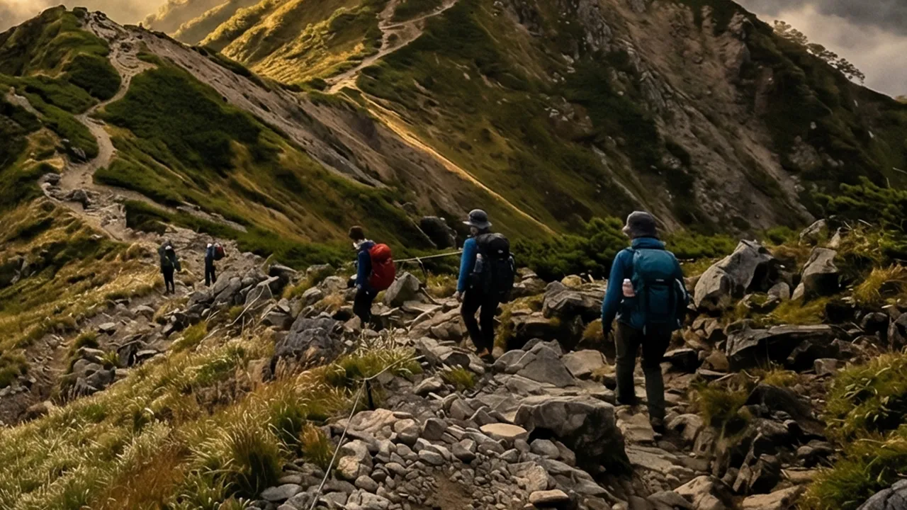 大山頂上霧が晴れる瞬間