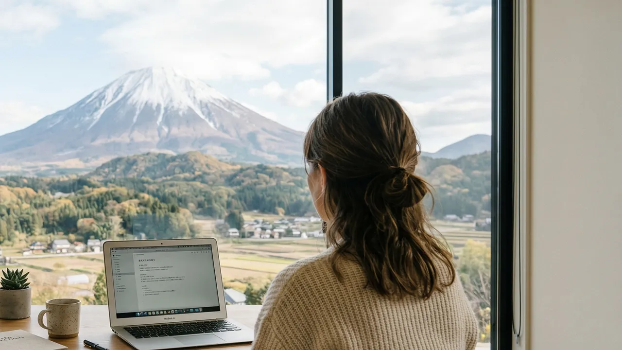 大山の稜線と未来への道